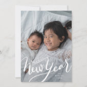 ハッピーニューイヤータイポグラフィの写真 シーズンカード (正面)