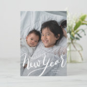 ハッピーニューイヤータイポグラフィの写真 シーズンカード (スタンド正面)