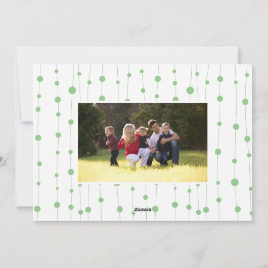 ハッピーニューイヤータイポグラフィ写真コラージュのセージグリーン シーズンカード (裏面)