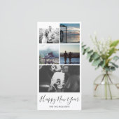 ハッピーニューイヤータイポグラフィ5枚フォトコラージュ シーズンカード (スタンド正面)