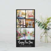 ハッピーニューイヤータイポグラフィ5枚フォトコラージュ シーズンカード (スタンド正面)