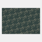 ハッピーニューイヤータイポグラフィ ミニマル ラッピングペーパーシート (正面2)