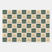 ハッピーニューイヤータイポグラフィ ミニマル ラッピングペーパーシート (正面)