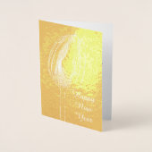 ハッピーニューイヤーチューリップフローラピンクフラワーフォトアート 箔カード (正面)