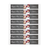 ハッピーニューイヤーチョークホリディフォト住所 シール ラップアラウンドラベル (シート)