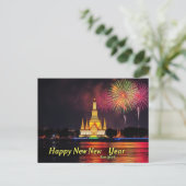 ハッピーニューイヤーテンプルオブドーンワットアルンバンコク ポストカード (スタンド正面)