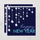 ハッピーニューイヤーデコレモダンーションパーティの招待状 招待状 (正面/裏面)