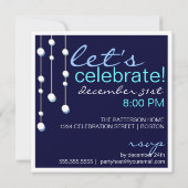 ハッピーニューイヤーデコレモダンーションパーティの招待状 招待状 (裏面)