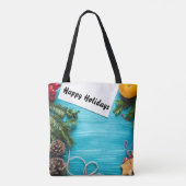 ハッピーニューイヤートート抱き枕ホリデークッキーブルー トートバッグ (裏面)