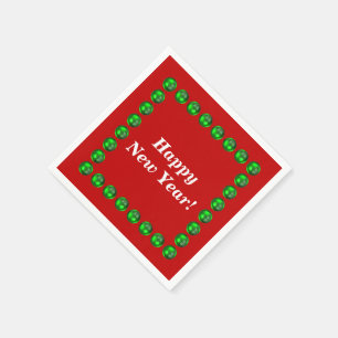 ハッピーニューイヤーナプキンズ スタンダードカクテルナプキン