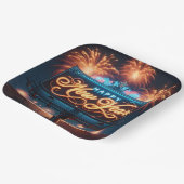 ハッピーニューイヤーネオンビルボード ペーパープレート (傾斜あり)