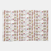 ハッピーニューイヤーハッピーバースデーキッチンハンドタオル キッチンタオル (横)