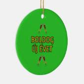 ハッピーニューイヤーハンガリーオーナメント セラミックオーナメント (右)