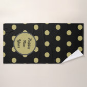 ハッピーニューイヤーバスタオル(ブラック&金ゴールド) バスタオル (バスタオル)