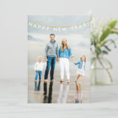 ハッピーニューイヤーバナーフォトフラットホリデーカード シーズンカード (スタンド正面)