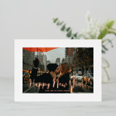 ハッピーニューイヤーバラ金ゴールドピンストライプ 箔シーズンカード (立ち正面)