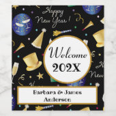 ハッピーニューイヤーパーソナライズされたワインラベル ワインラベル (シングルラベル)