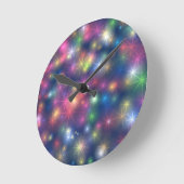 ハッピーニューイヤーパーティーグリッタースター ラウンド壁時計 (傾斜)