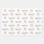 ハッピーニューイヤーパーティーシャンパンウォーター色金ゴールド ラッピングペーパーシート (正面)