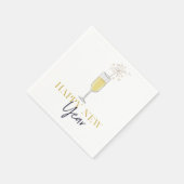 ハッピーニューイヤーパーティーシャンパンスパークラー スタンダードカクテルナプキン (角)