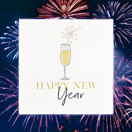 ハッピーニューイヤーパーティーシャンパンスパークラー スタンダードカクテルナプキン