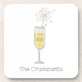 ハッピーニューイヤーパーティーホリデーシャンパーニュカスタムー コースター (正面)