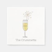 ハッピーニューイヤーパーティーホリデーシャンパーニュカスタムー スタンダードカクテルナプキン (正面)