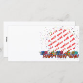 ハッピーニューイヤーパーティー帽子フォトフレーム シーズンカード (正面/裏面)