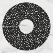 ハッピーニューイヤーパーティー紙吹雪スター白黒 ワイングラスタグ (裏面)