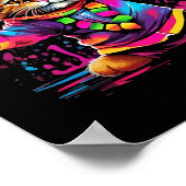 ハッピーニューイヤーパーティー踊り猫デザイン ポスター (角)