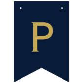 ハッピーニューイヤーパーティー2025ネイビーブルー金ゴールド バンティングフラッグ (第3の旗)