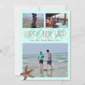 ハッピーニューイヤーヒトデ写真テンプレートカード 招待状 (正面)