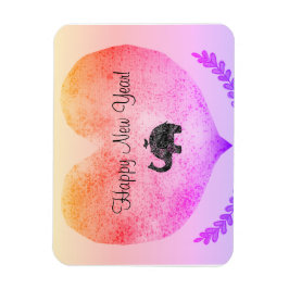 ハッピーニューイヤービッグハート&エレファントドードル マグネット