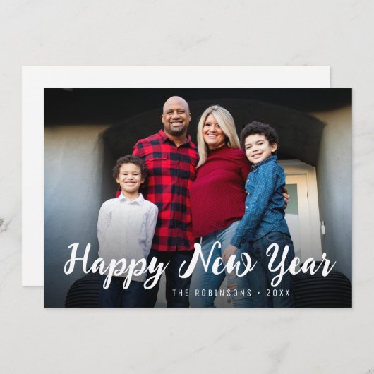 ハッピーニューイヤーファミリーホリデーカード シーズンカード (正面/裏面)