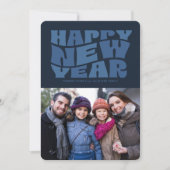 ハッピーニューイヤーファンキーおもしろいレトロ海軍の写真 シーズンカード (正面)