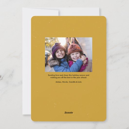 ハッピーニューイヤーファンキーおもしろいレトロ黒金ゴールド写真 シーズンカード (裏面)