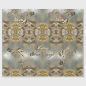 ハッピーニューイヤーフェイクゴールドフォイルスクリプエレガントトChic ラッピングペーパー (フラット)