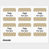 ハッピーニューイヤーフェイク金ゴールドグリッター スクエアシール (シート)