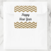 ハッピーニューイヤーフェイク金ゴールドグリッター スクエアシール (バッグ)