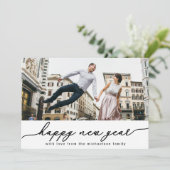 ハッピーニューイヤーフェイク金ゴールドスターと紙吹雪写真 シーズンカード (スタンド正面)