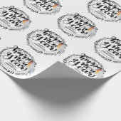 ハッピーニューイヤーフェスティバルウィンターロビンパーソナライズされた ラッピングペーパー (角)