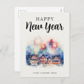 ハッピーニューイヤーフェスティバルハウス花火リアルティ シーズンポストカード (正面/裏面)