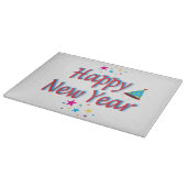 ハッピーニューイヤーフェスティバルパーティーカラフル叙事詩 カッティングボード (角)