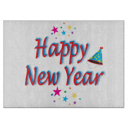 ハッピーニューイヤーフェスティバルパーティーカラフル叙事詩 カッティングボード