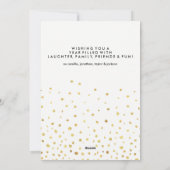 ハッピーニューイヤーフォトフェスティバルシック金ゴールドグリッター シーズンカード (裏面)