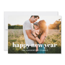 ハッピーニューイヤーフォトホリデーカード