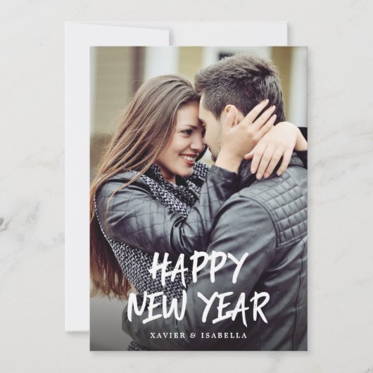 ハッピーニューイヤーフォトホリデー シーズンカード (正面)
