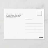 ハッピーニューイヤーブラック金ゴールドスターズファミリー ポストカード (裏面)