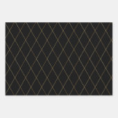 ハッピーニューイヤーブラック金ゴールド ラッピングペーパーシート (正面3)