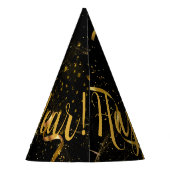 ハッピーニューイヤーブラック金ゴールド(12)パーティーハット パーティーハット (裏面)